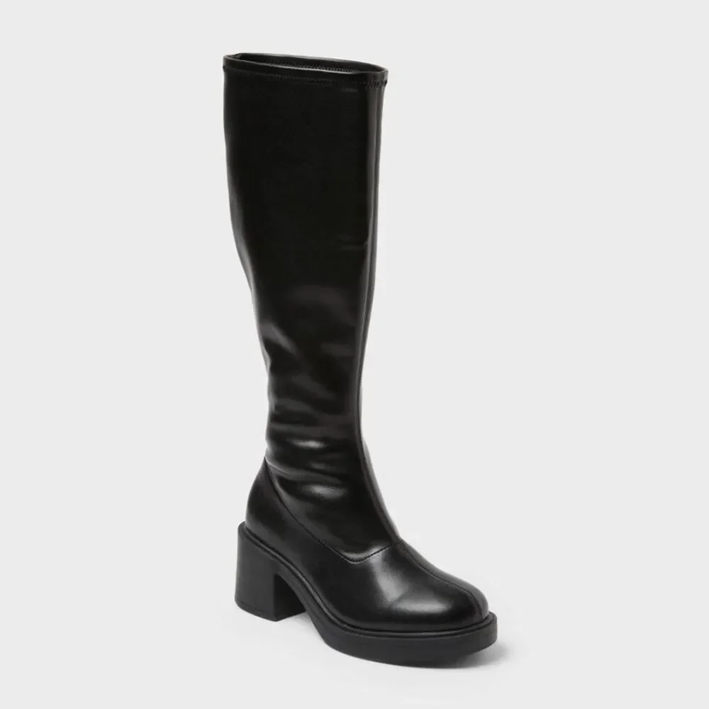 Open Box - Wild Fable - Women’s Danika Tall Stretch Boots with Memory Foam Black